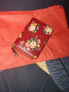 Cath Kidston short red wallet with coin slot