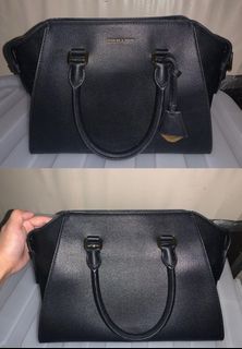 Charles & Keith Black Leather Structured Handbag
