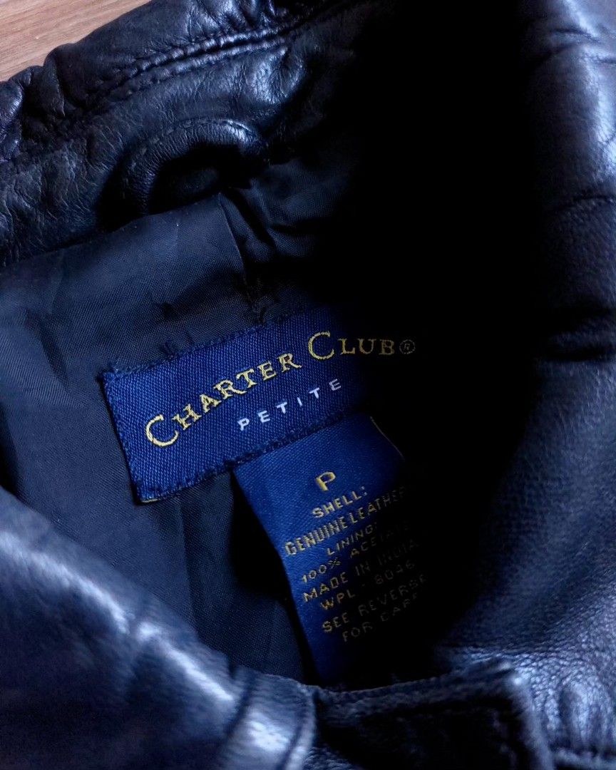 Charter club leather jacket on sale