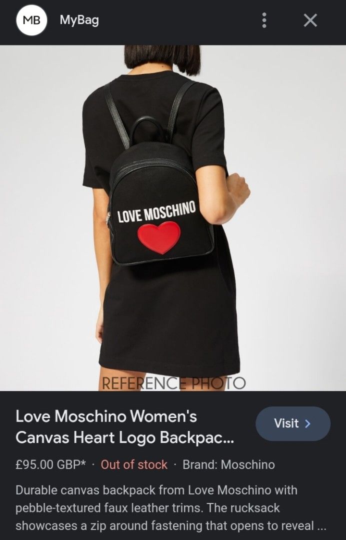 PAYDAY SALE LOVE MOSCHINO Backpack Black Backpack Office Bag School Bag College Bag Highschool Bag Black Bag Black Knapsack Bag Red Heart Travel Bag
