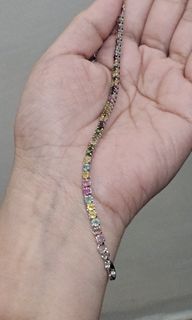 Colorful Tourmaline Stone Tennis Bracelet