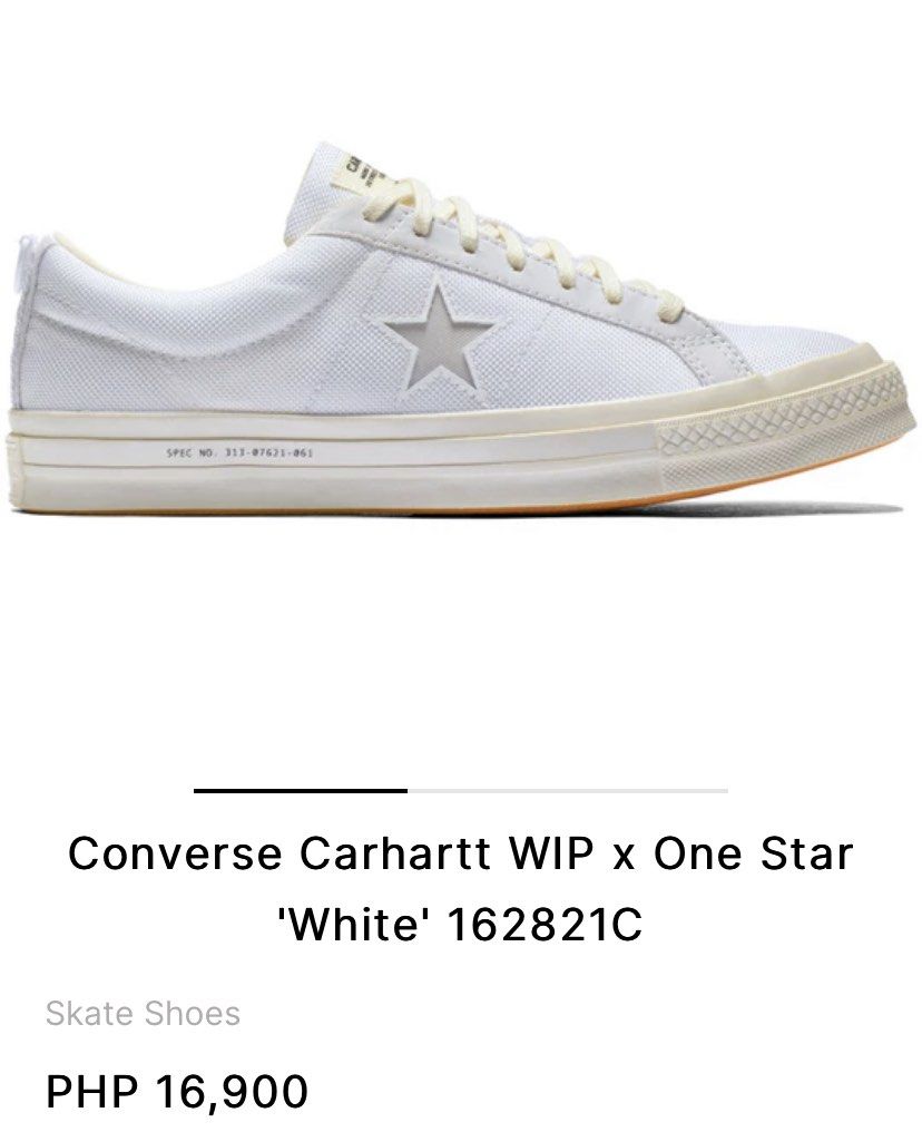 Converse Carhartt X WIP One Star White Men s Fashion Footwear Sneakers on Carousell