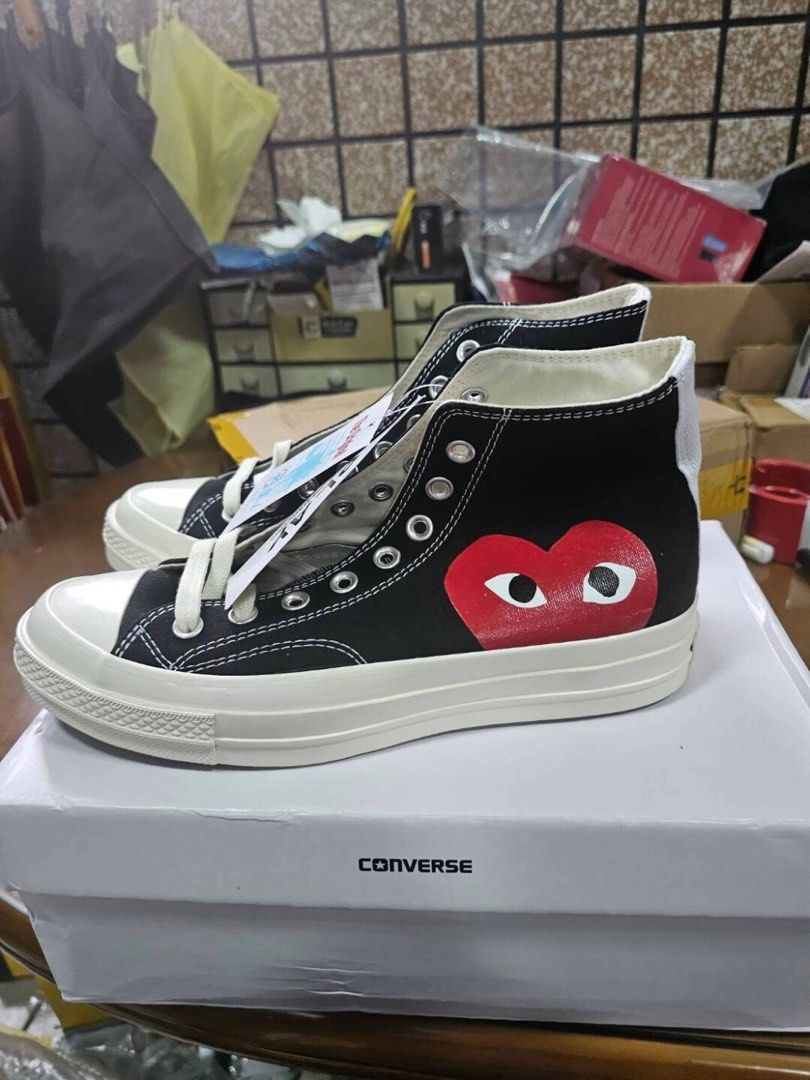CONVERSE X Comme des Garcons PLAY CDG PLAY Men s and women s canvas shoes EU Size 35 36 36.5 37 37.5 38 39 39.5 40 41 41.5 42 42.5 43 44