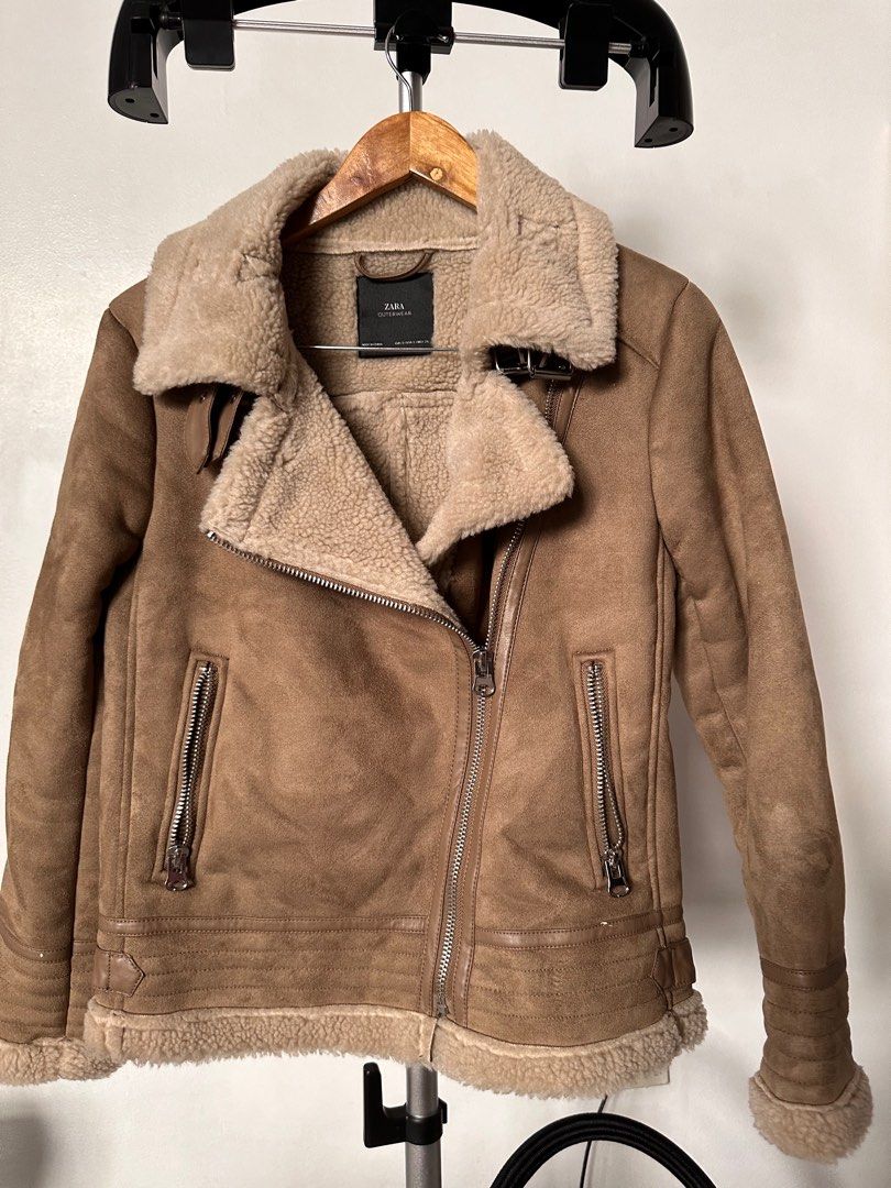 Zara contrasting biker jacket discount