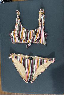 Cotton on body stripes bikini set - Small