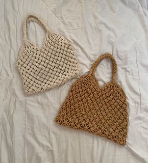 crochet woven net beach fabric bag