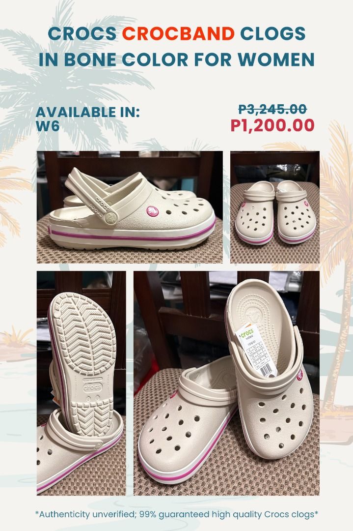 CROCS Crocband Clogs For Men and Women (Category: Sneakers) located in Mandaluyong City. Submitted by snugglyco (Listing ID 1297498100, Image 3). Description: Remarks: Packed with Crocs ecobag Disclaimer: original product Unverified authenticity 99% guaranteed premium Crocs!♥️ Shipping: Delivery fee / shipping fee to be paid by buyer. Pickup locations: 1) Cityland Shaw Tower, Mandaluyong City 2) Micara Estates, Tanza Cavite 3) LBC Express “Cash o