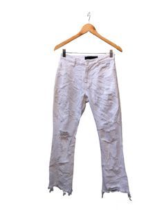 Denim X Alexander Wang White Denim Distressed Jeans
