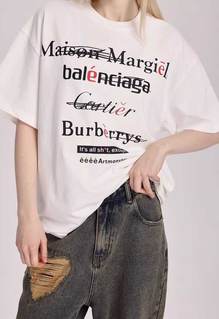 eeeeArtmonster designer parody diss tee Maison margiela cartier burberrys balenciaga
