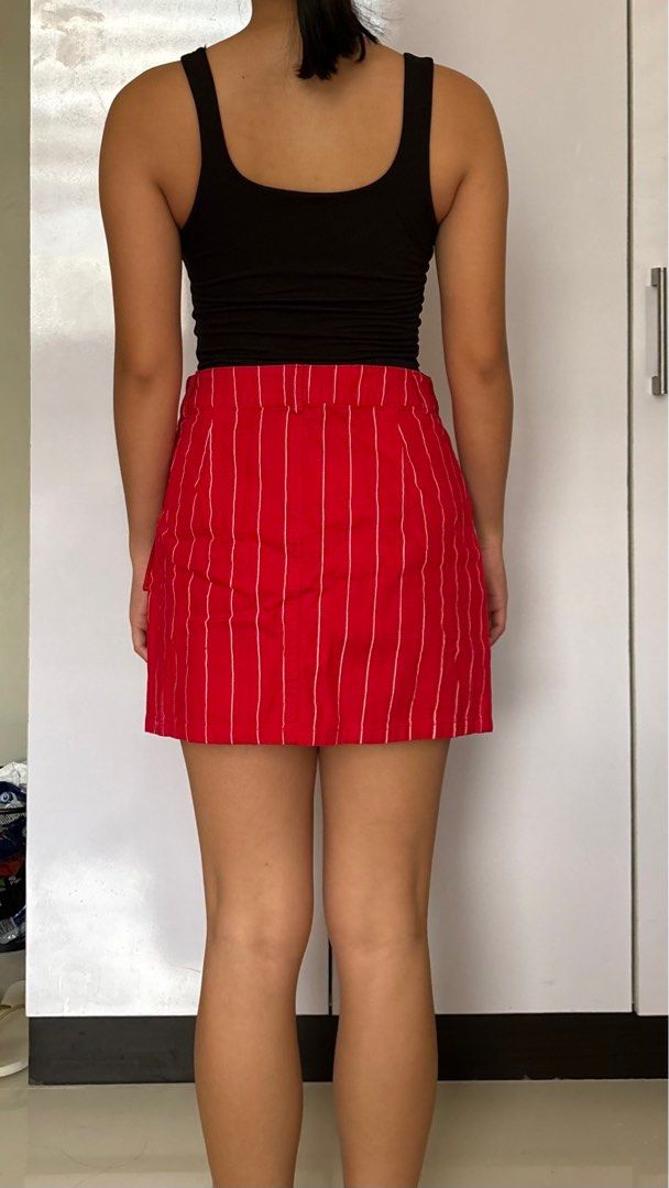 Forever 21 Red Stripes Mini Skirt Women s Fashion Bottoms Skirts on Carousell