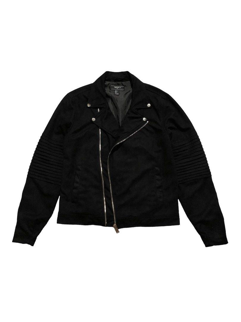 Faux suede moto jacket forever 21 clearance