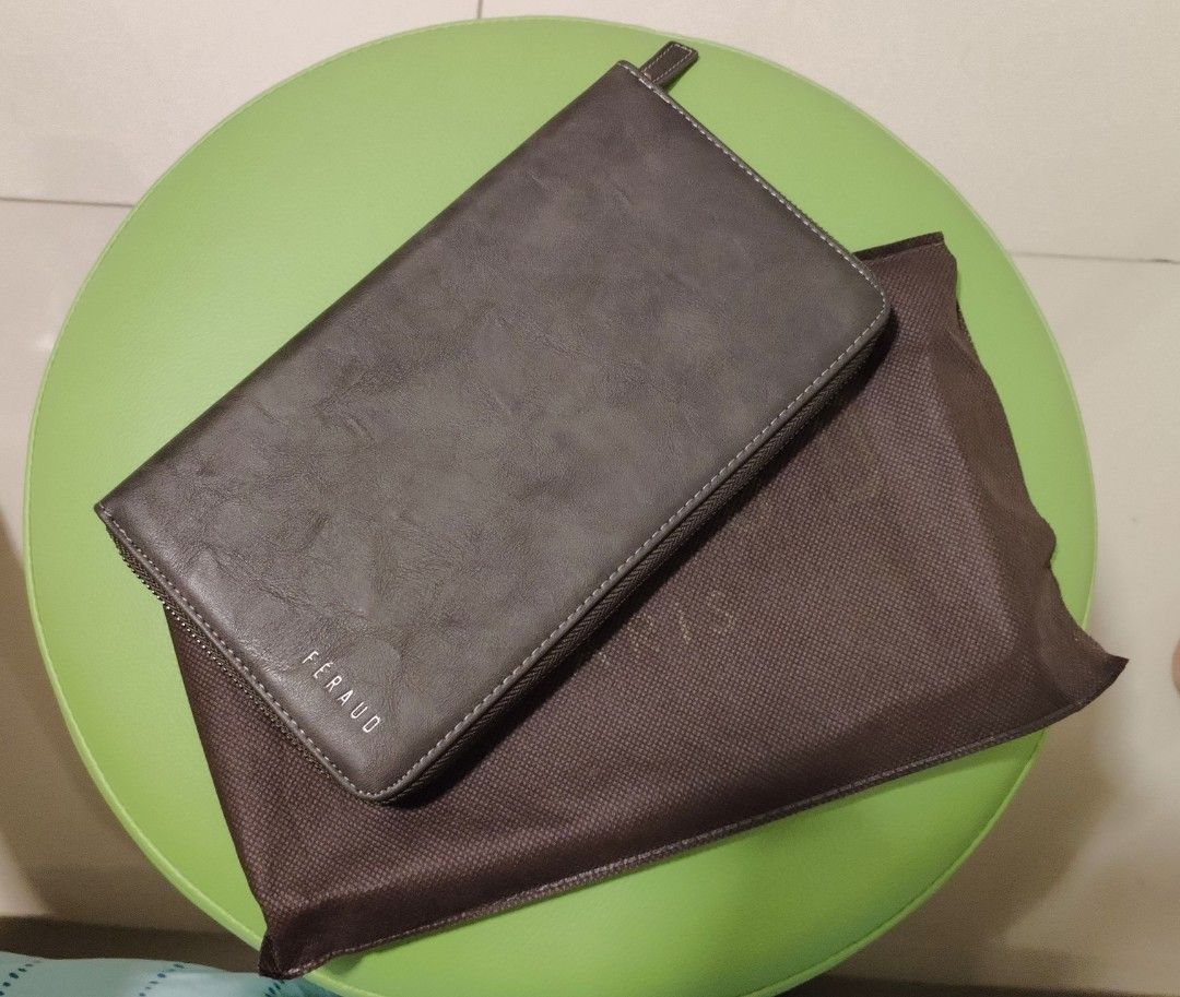 Feraud Paris long wallet bag zip dompet purse authentic leather flux