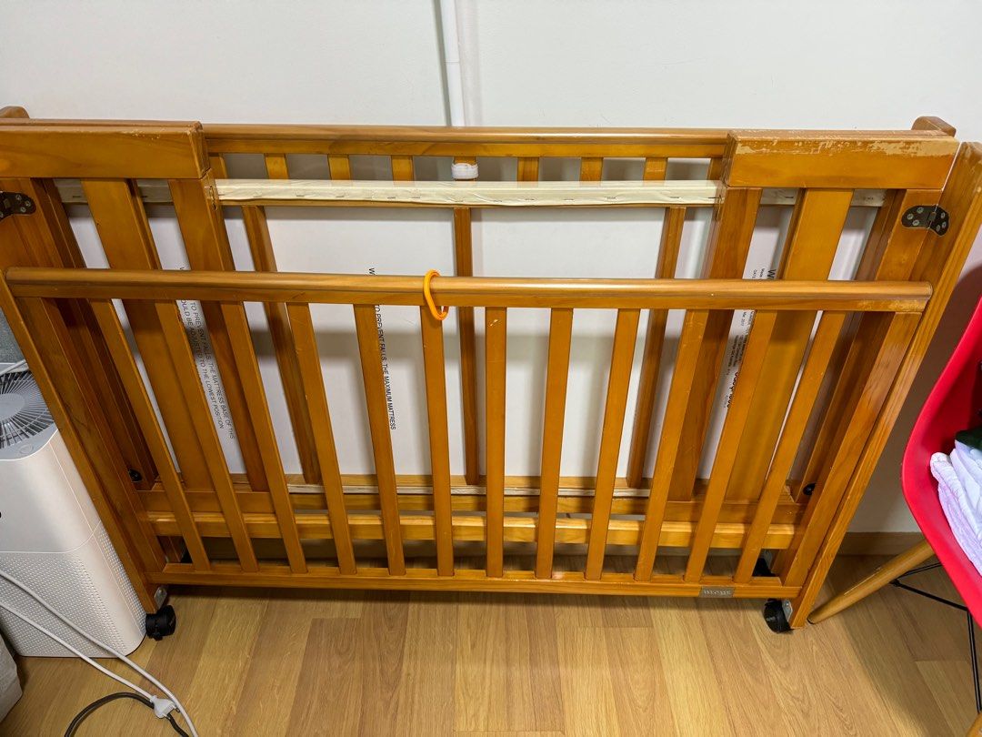 Babyhood-Foldable Baby Cot with mattress, Babies Kids, Baby