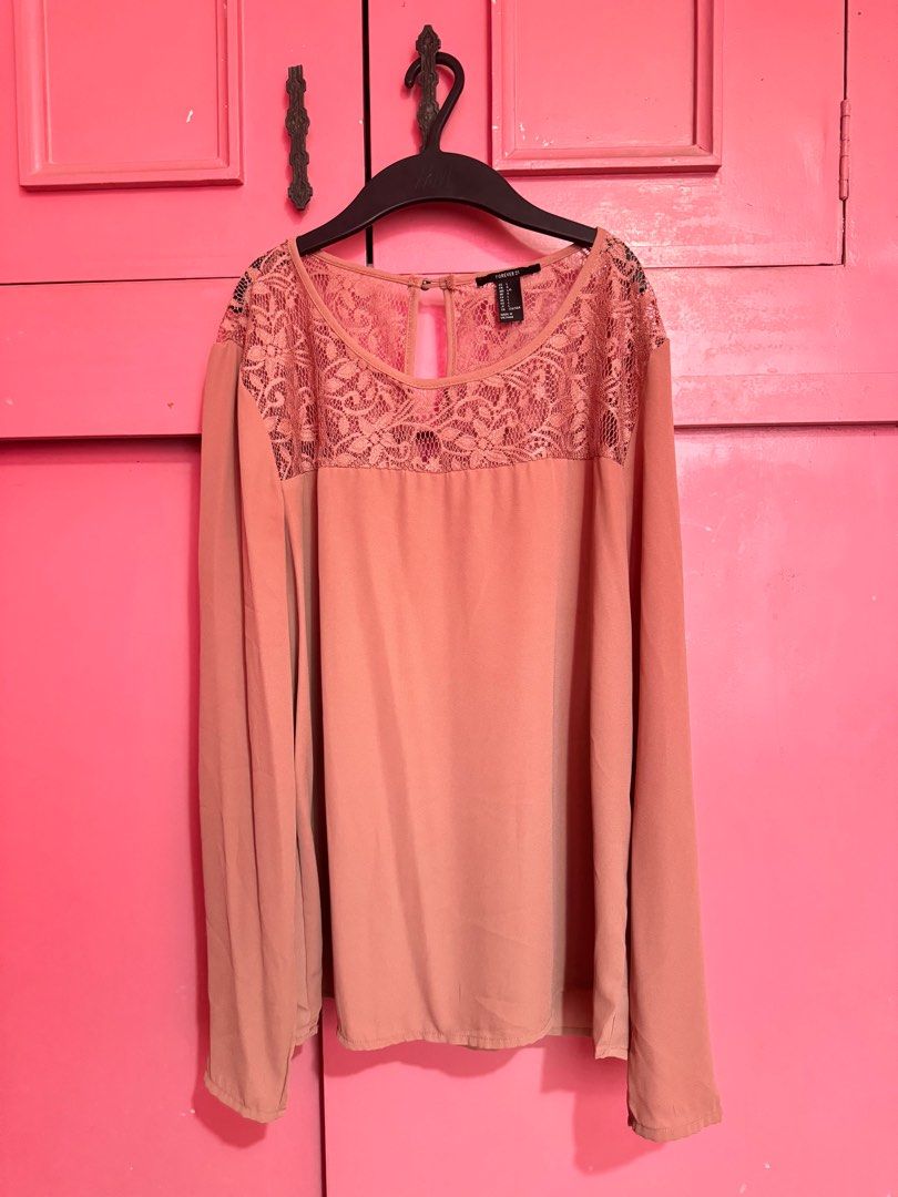 Coral blouse forever 21 clearance