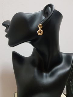 FROM ABROAD: 2 twisted hoops Gold Earrings - A383 Hoop