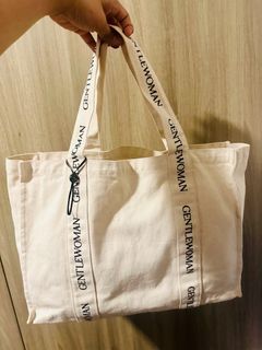 GentleWoman Logo Strap Tote Bag - White