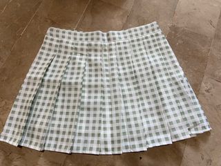Gingham Green/White Tennis Skirt with inner shorts 29-30