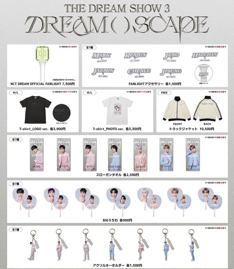 GO] NCT DREAM Dream Show 3 in Japan DREAM( )SCAPE TDS3 MD Goods