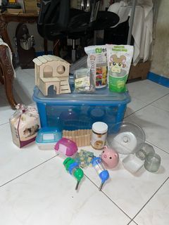 Hamster bin cage, equipment, foods