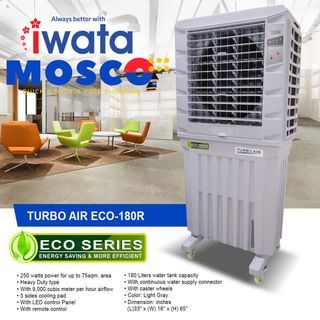 Iwata Turbo Air Eco-180r | Air Cooler | 250 watts power for up to 75sqm. area