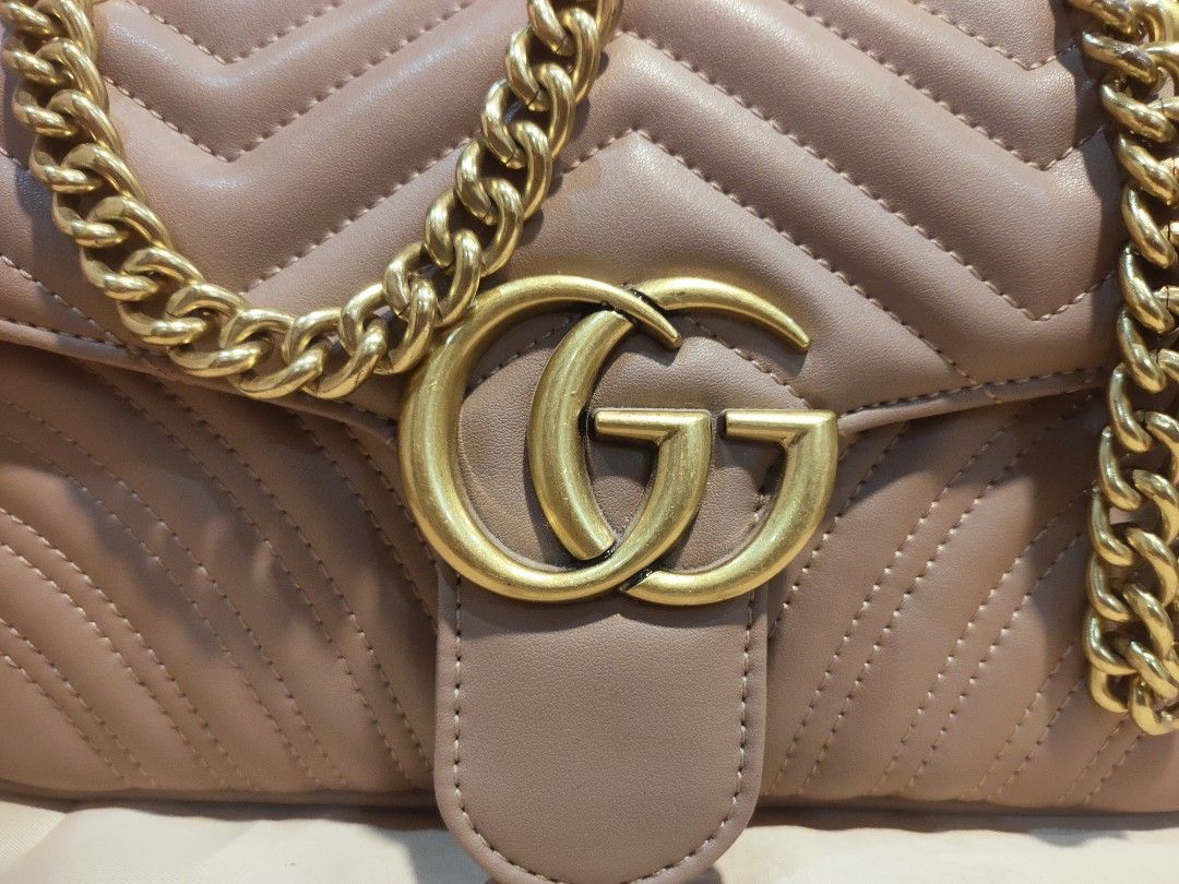 Japan Preloved GG Marmont Nude (Category: Luxury Bags & Wallets) located in Cebu City. Submitted by esrpreloved (Listing ID 1300949638, Image 2). Description: Japan Preloved bag Genuine Matelasse leather no flaws quality GUARANTEED 💯 coded.