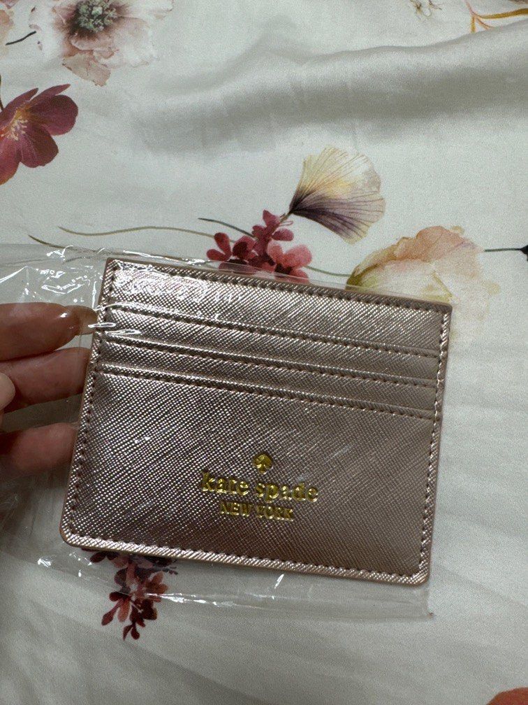 Kate spade rose gold card holder online