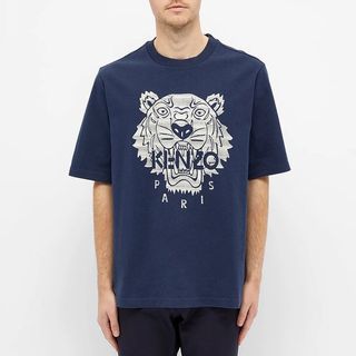 KENZO SILVER TIGER EMBROIDERED TEE