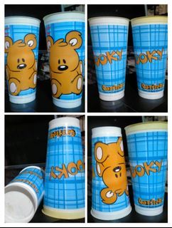 [TAKE ALL X2] KFC x Garfield Collectible Pooky Cups Tumbler Set Cartoon Retro Classic Collab Merch Collector Tumblers Classics Cup Mug Plastic Toy Collection Old School Prints Cartoons Teddy Bear Cat Lover Bears Garfield's Toys Antique