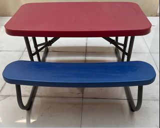 kiddie foldable table and bench ("lifetime" brand)