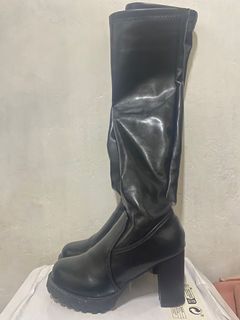 Sale or Swap SHEIN Chunky Knee High Boots Leather Size 6 can fit 5-6