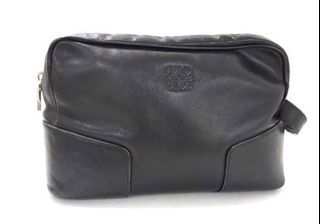 LOEWE Anagram leather clutch bag second bag black