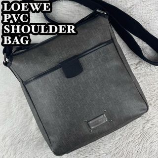 LOEWE PVC Shoulder Bag Anagram Logo Plate Gray