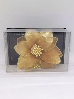 Metallic Gold Flower Brooch
