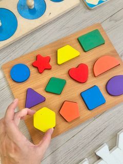 Montessori Wooden Knobbed Puzzles Set