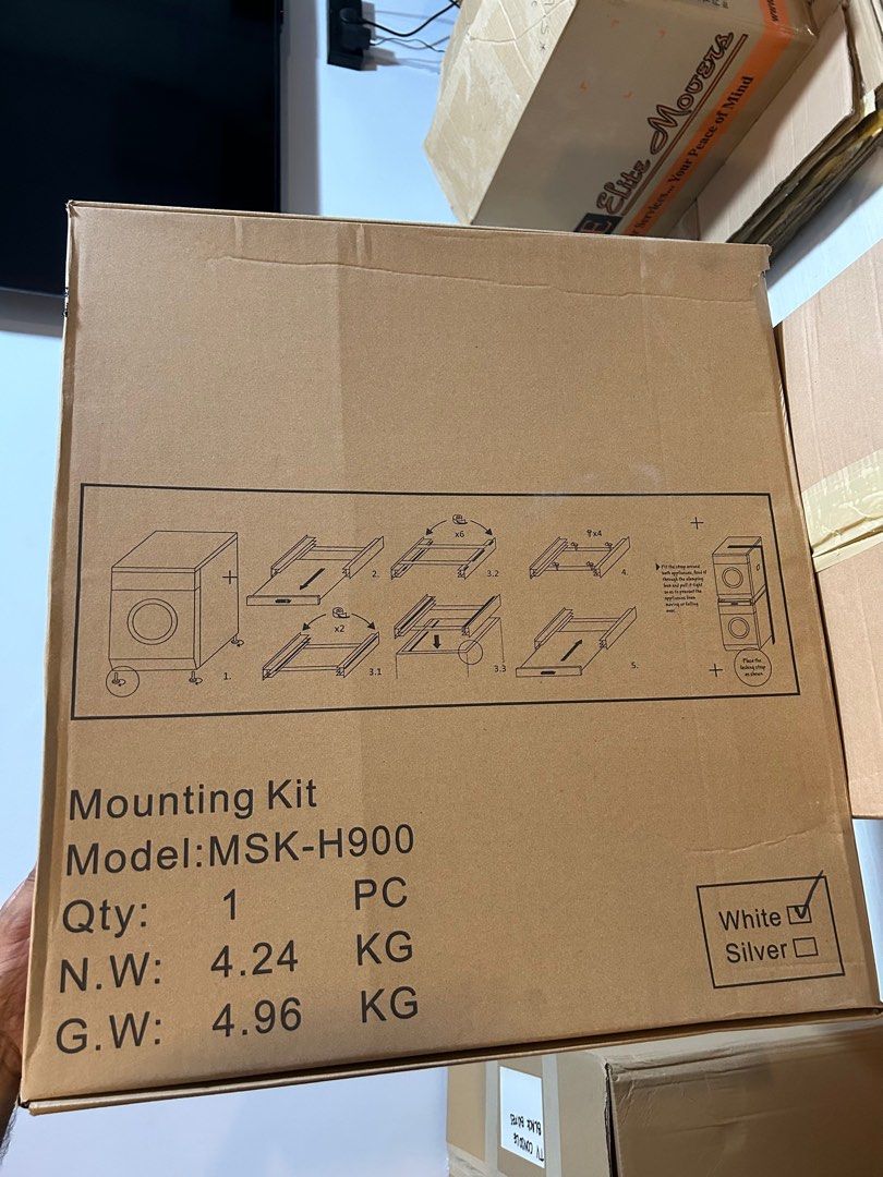 Mounting kit (Category: Home Improvement Tools & Accessories) located in Singapore. Submitted by silverflower.4e525c (Listing ID 1300976539, Image 3). Description: Buy from shoppee and have not opened. My husband bought another type For the model no refer to the picture.