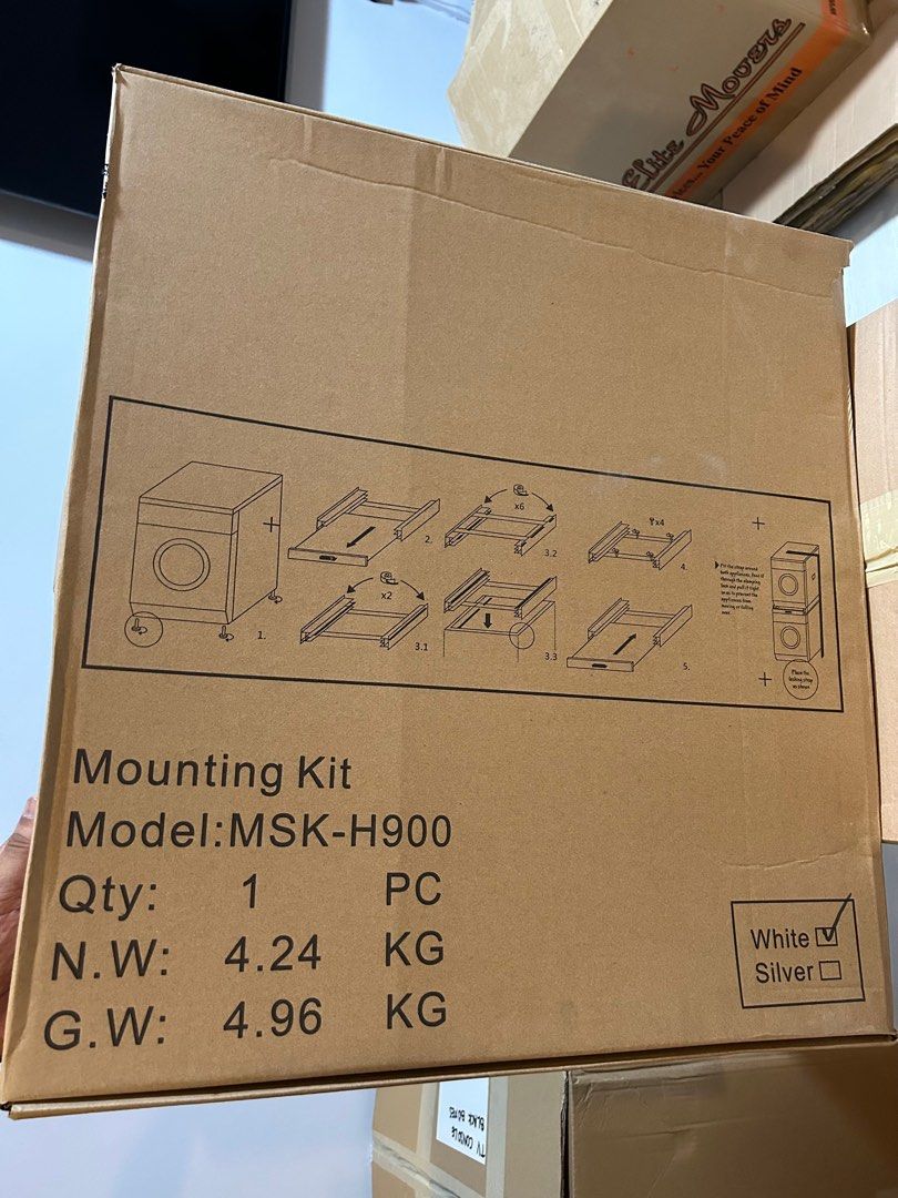 Mounting kit (Category: Home Improvement Tools & Accessories) located in Singapore. Submitted by silverflower.4e525c (Listing ID 1300976539, Image 1). Description: Buy from shoppee and have not opened. My husband bought another type For the model no refer to the picture.