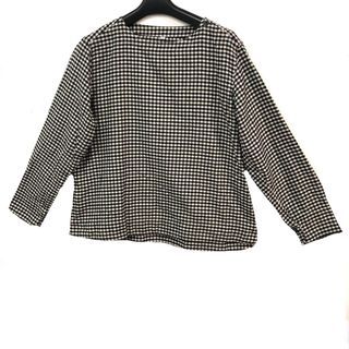 Muji 100% Organic Soft Flannel Black Beige Checkered Minimalist Tops