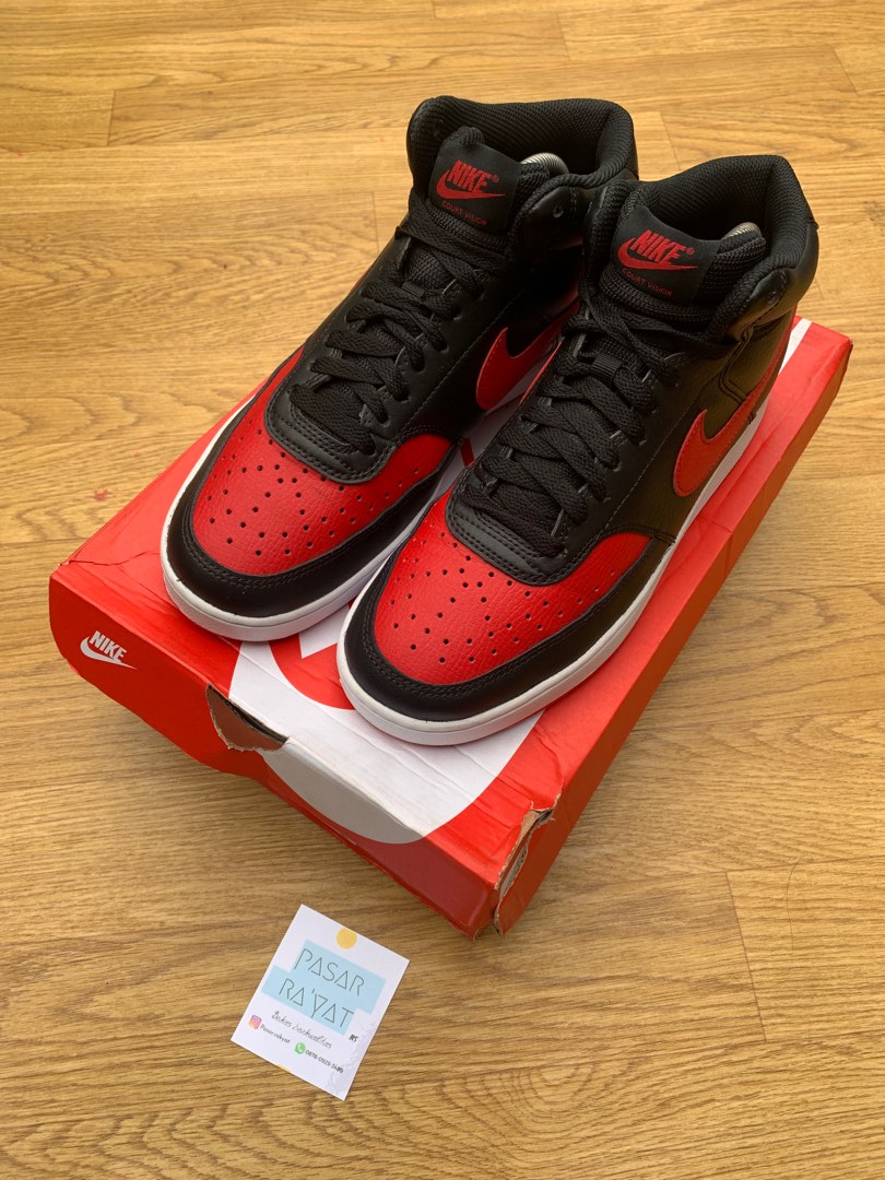Nike Court Vision Black Red Fesyen Pria Sepatu Sneakers di Carousell Nike Court Vision Black Red Fesyen Pria Sepatu Sneakers di Carousell