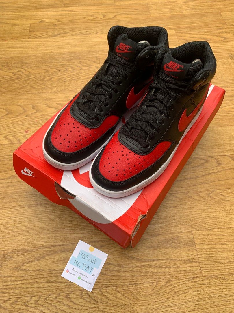 Nike Court Vision Black Red Fesyen Pria Sepatu Sneakers di Carousell