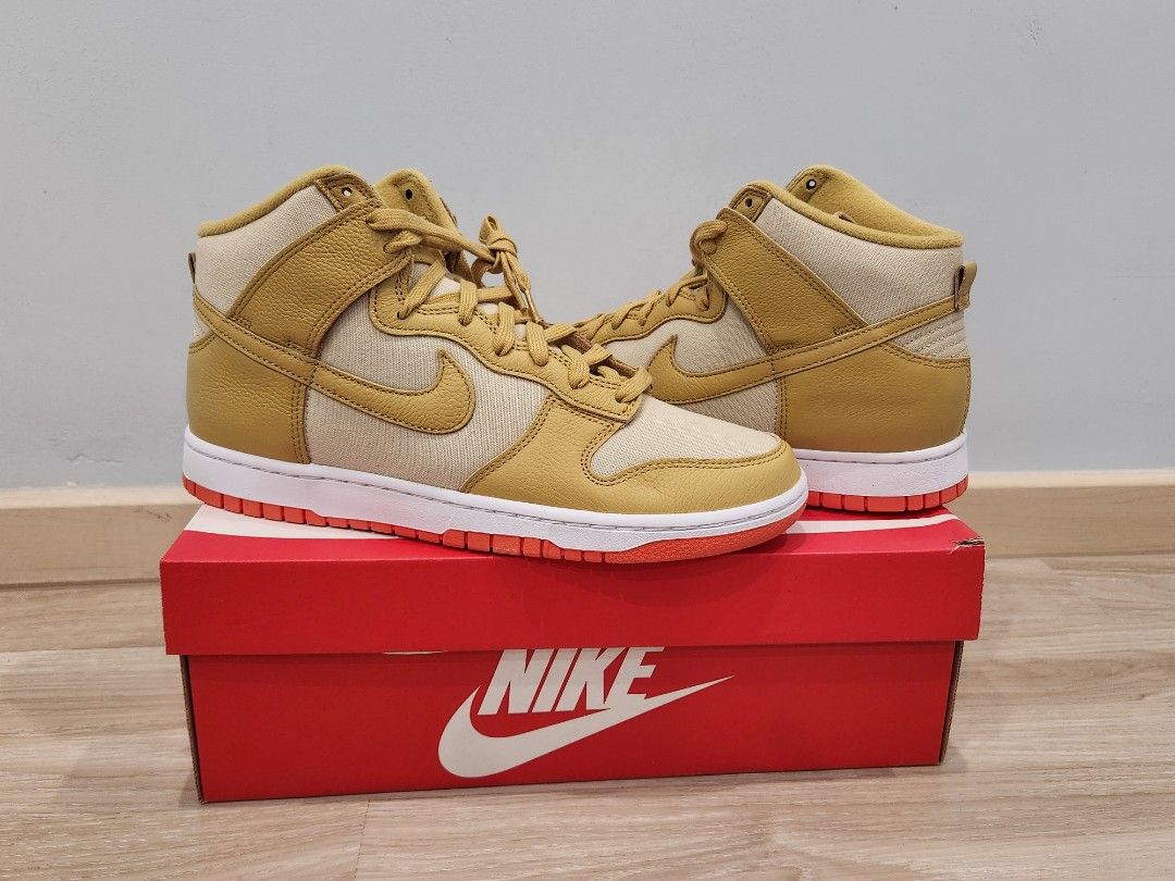 Nike gold high dunks top