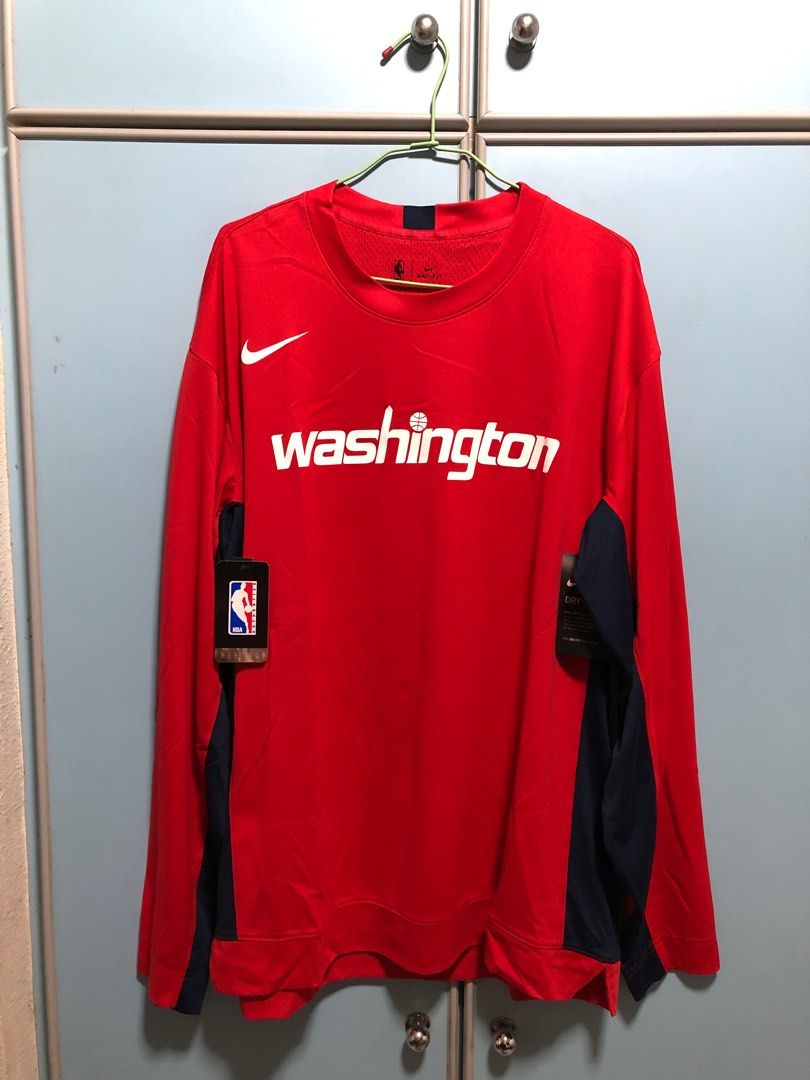 Long Sleeve Wizards Practice Jersey Nike Nba Basketball Washington