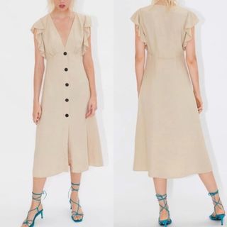 (not) Zara linen blend midi dress