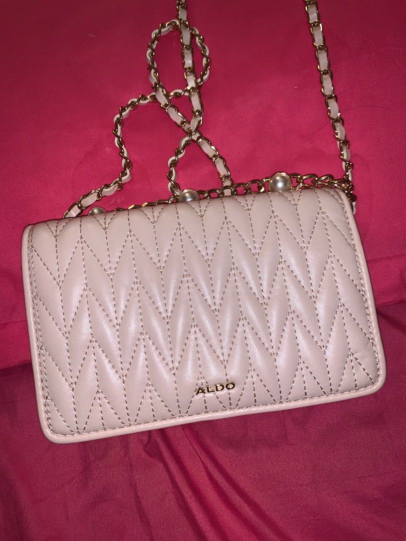 Original Baby Pink Aldo Crossbody bag with pearl detail