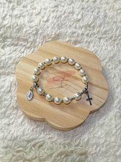 Pearl Rosary bracelet stainless steel nontarnish