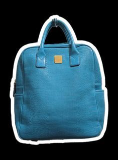 Piere Cardin Croco Leather Backpack Blue