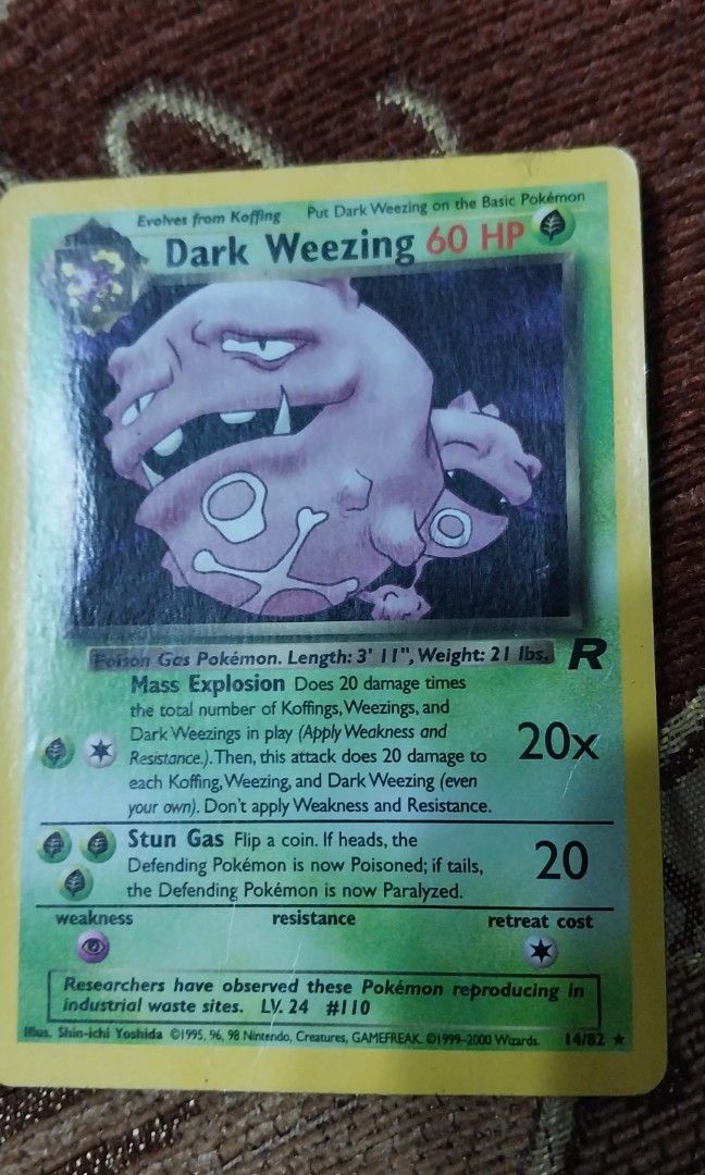 Pokemon card Dark Weezing team rocket holo rare, Hobbies & Toys, Collectibles & Memorabilia, Vintage Collectibles on Carousell Pokemon card Dark Weezing team rocket holo rare, Hobbies & Toys, Collectibles & Memorabilia, Vintage Collectibles on Carousell