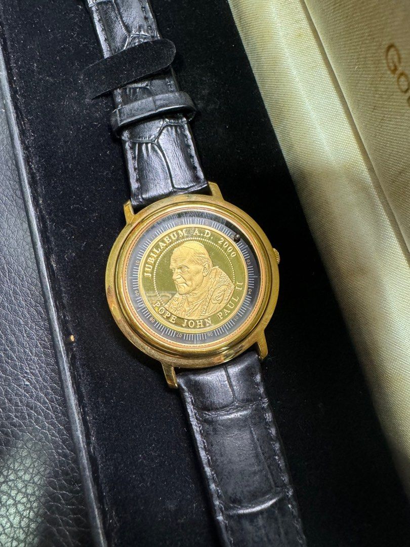 999.9 Gold Pope John Paul II Magnetic Movement Watch Limited Edition