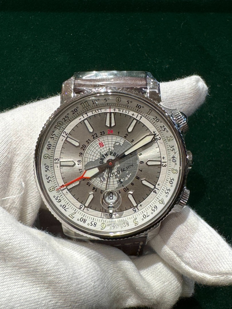 PRE OWNED ARNOLD SON LONGITUDE II SS SILVER DIAL IN HOUSE WARRANTY 2 YEARS