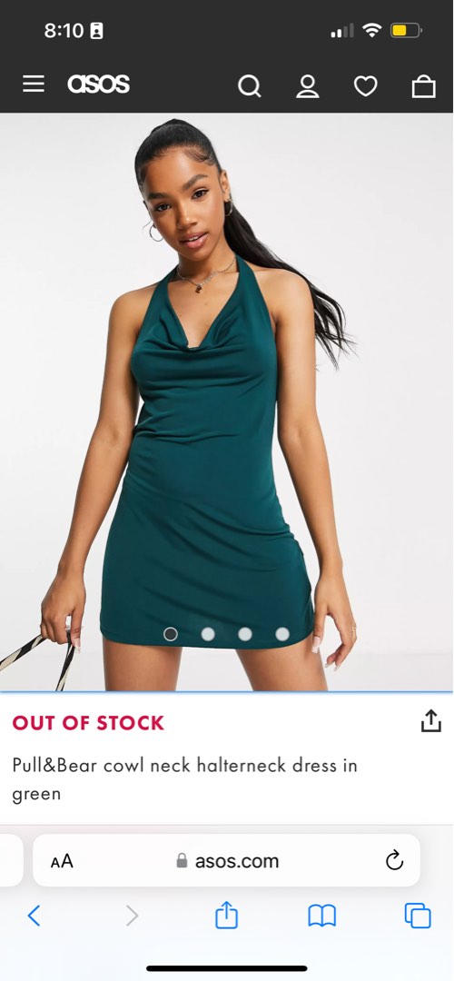 Pull&Bear Green Cowl Neck Halter Dress, Women's Fashion, Dresses & Sets,  Dresses on Carousell
