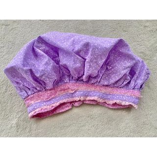 Purple and Pink Mop Cap or Granny Cap Costume Accessory for Adults